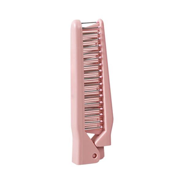 Kompakt och bärbar hopfällbar kam rosa
