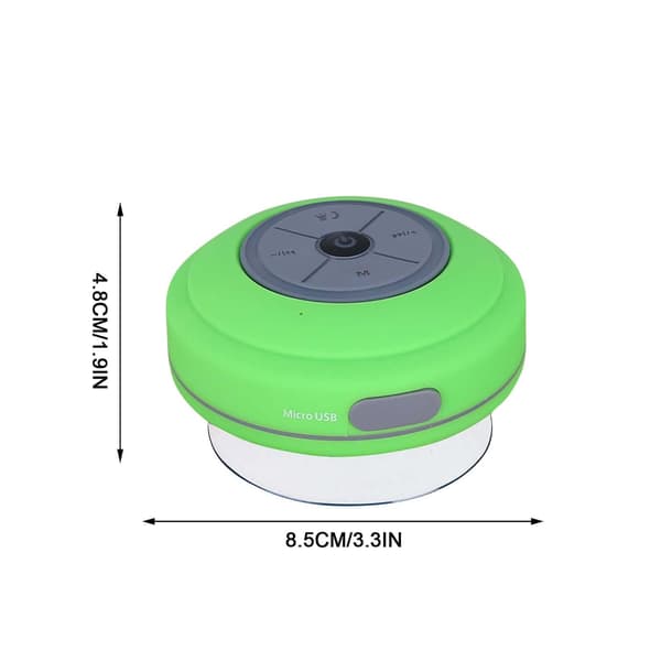 Bærbar Bluetooth-høyttaler for dusj (grønn)