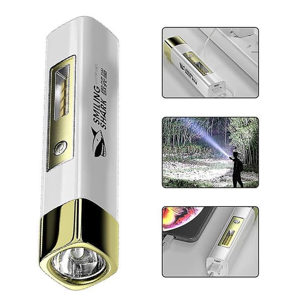 Super kirkas LED-taskulamppu USB-ladattava 18650-akku LED-taskulamppu Kannettava taskulamppu Cob-sivulamppu USB-taskulamppu Vedenpitävä taskulamppu Tasku