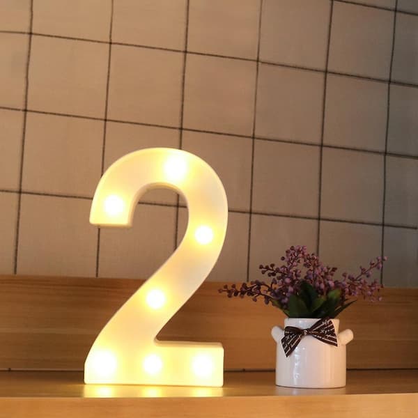 LED-lys nummer bogstavskilt til natlys bryllup