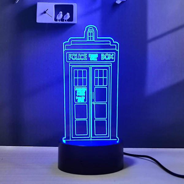 3D Illusion LED nattlys for soverom, RGB-farger