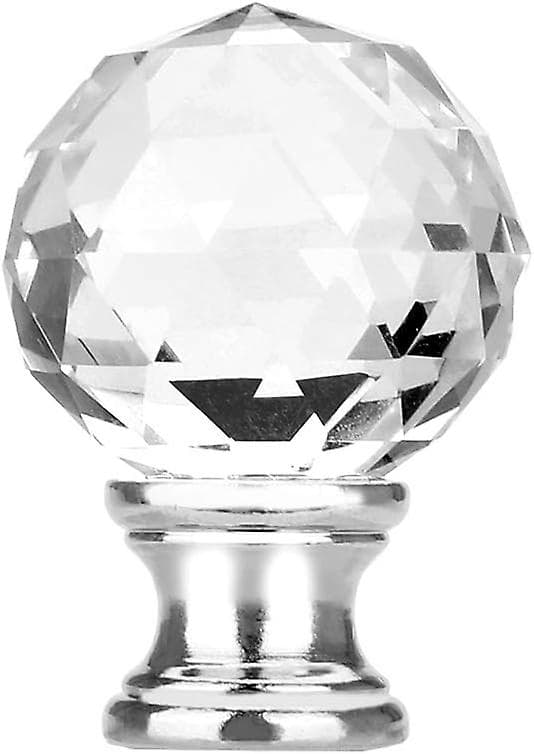 Trådformet Diamant Krystal Lampeskærm Finial Sølv Base