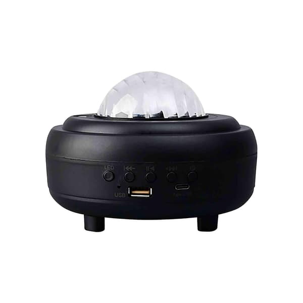 Bluetooth-lyd, himmellys, lys, projektionslys, lys, subwoofer, farverig Borealis, lille natlys (sort)