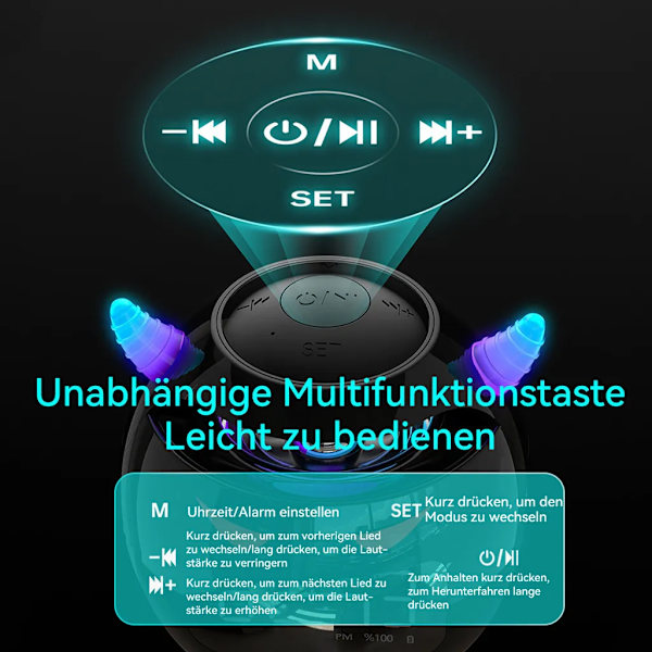 Liten djävul väckarklocka med nattlampa, 2500mAh, HiFi-ljudeffekt, 25mm högtalare