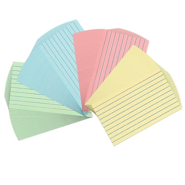 300 Sheets Colored Index Cards 3x5Inch Ruled-Lined Note Cards Color Flash Cards for Studying, Note（Multicolor）