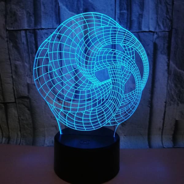 3D Abstrakt Nattlys LED-lys Optisk Illusjon