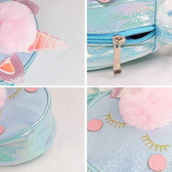 2 stycken små flickors crossbody-väskor Enhörning Skalväska Toddler Söt Prinsessa Handväska Axel Messenger Väska för Barn
