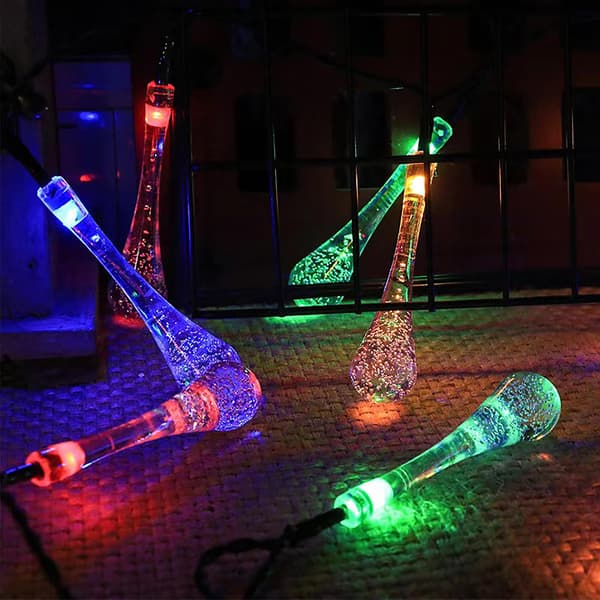 5 meter 20 lys vanndråpe dekorasjon vinterdekorasjon LED boblelykt solstrenglys（A）