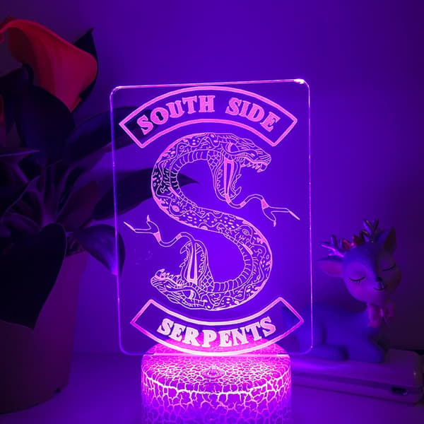3D Illusion Lampa Orm LED Nattlampa med Fjärrkontroll