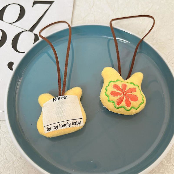Omenan muotoinen tarra riipus Macaron väri pehmo nukke Anti-lost avaimenperä koriste (Keltainen)