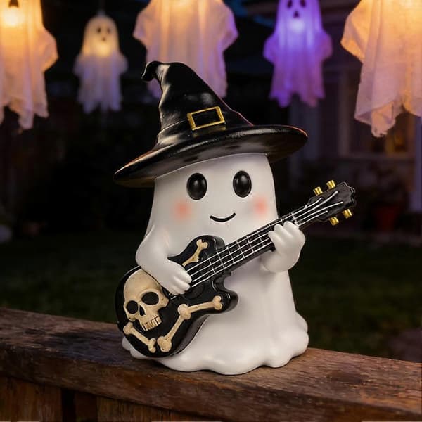 Spökfigur med gitarr för skrivbords- och hemdekoration under spöksäsongen