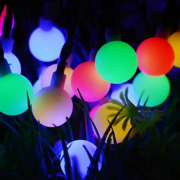 Utendørs solcellelysslynge, 7m 50 LED solcellelysslynge vanntett Ip65 med 8 lys