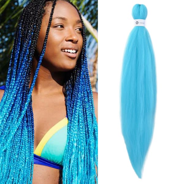Regnbue Gradient Farve Hår Pre-strakt Hæklet Hår Filament 26 Tommer 20240105（Multicolor）