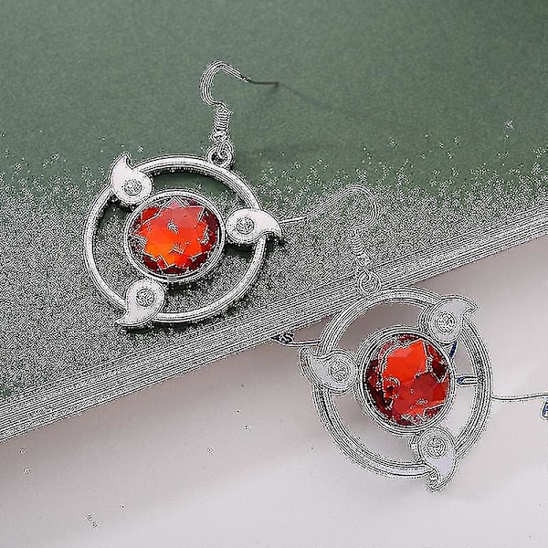Naruto Uchiha Sasuke Write Round Eye Three Hook Stud Earrings