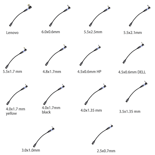 5,5x2,1mm til DC-adapter magnetisk bærbar PC-strømadapterkontaktkonverter - 4,0x1,35mm