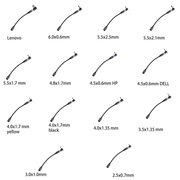 5,5x2,1mm til DC-adapter magnetisk bærbar PC-strømadapterkontaktkonverter - 5,5x2,5mm