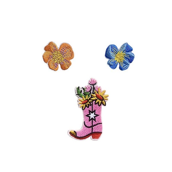 Dww-Blomma Fjäril Broderi Tyg Patch 13 st-Söt