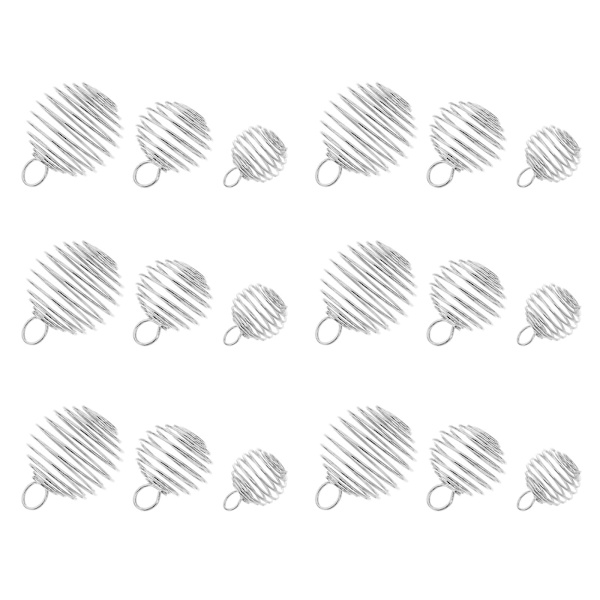 30 st spiralformade pärlbursberlocker för smyckestillverkning (silver)