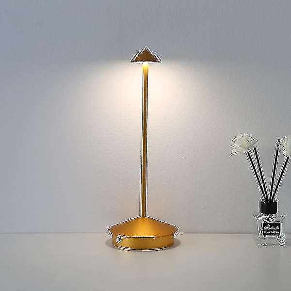 50% rabat, genopladelig bordlampe kreativ spisestue touch led hotel bar kaffe pina pro bordlampe lampada da tavolo dekorativ bordlampe（brun）