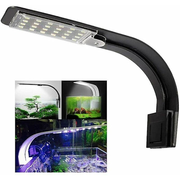 Akvarie LED-lampe Hvid og blå Nano Clip-on belysning til fisk