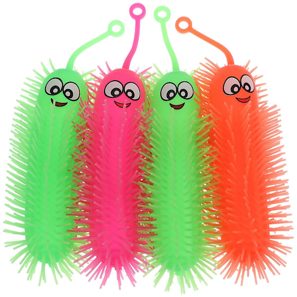 4PCS Luminous Caterpillars Toys Light-Up Toys Kids Baby Toys Squeeze Toys（33X8X8cm，As Shown）