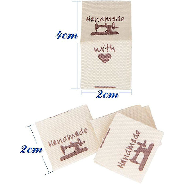 Dww-100 kpl vaakasuora 2x4cm kangasmerkit käsintehdyt vaatemerkit tekstiilimerkit vaatteiden ompelutarvikkeisiin laukut farkut