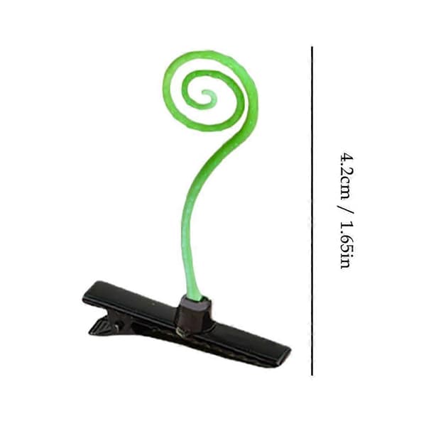 Grässtrå-hårspännen - Söt böngroddesign, starkt grepp, 5-pack green flower
