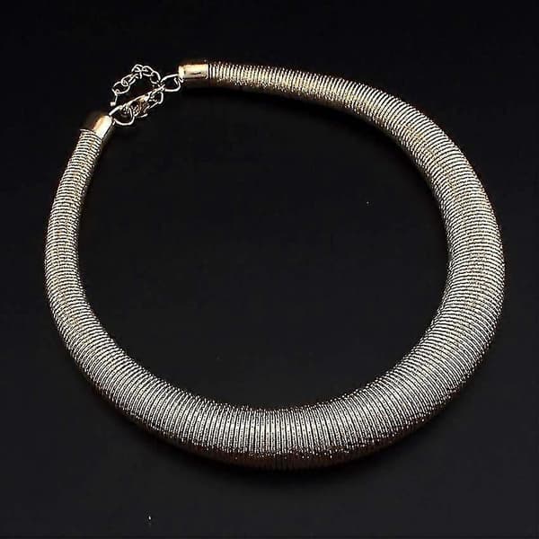 Kraftiga metallhalsband, kragchokers (Guld)