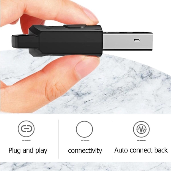 Trådlös spelheadset-adaptermottagare för spelkonsolheadset Bluetooth 5.0-ljudsändare (svart)