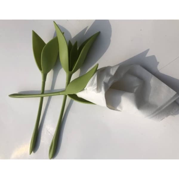 Blomster- og bladformet grøn håndklædeholder, servietstander til hotel, restaurant spisebordsdekoration (8 stk.)