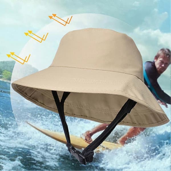 Strandhat til mænd og kvinder solbeskyttelse surfkasket grey