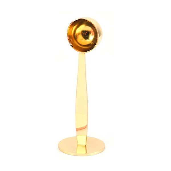 Multifunktionell kaffesked pulverhammare tamper espressosked redskap (guld)