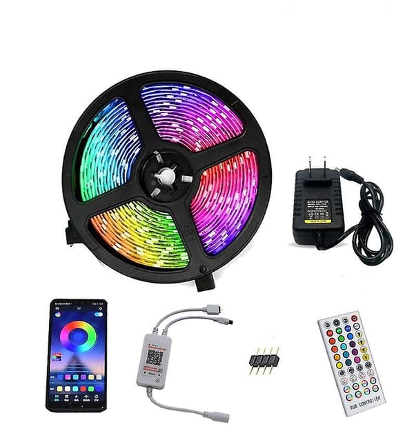 LED-stemningslys med bakgrunnslys USB Bluetooth APP dekorativt lys 30 lys