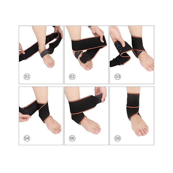 1 par justerbar elastisk ankelstøtte for trening, basketball og ankelforstuing
