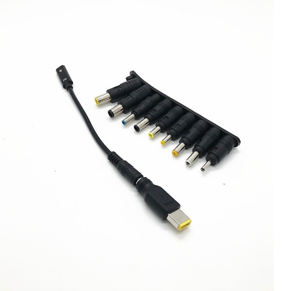 USB Typ C Adapter Converter DC Plug Connector Kabelsladd 5,5x2,1 Mm Hane För För Laptop Adapter