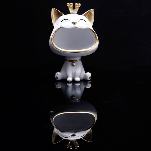 Staty - HOME DECO FACTORY - Prydnadsfat - Elegant - Vit och Guld