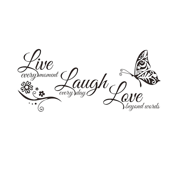 Live Love Laugh Set 3 Seinätaide Motivaatioseinätarrat Perhe Inspiroivat Seinätarrat Lainaukset (10,6x23 Musta)