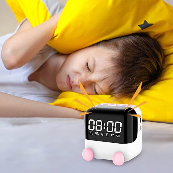 Kreativ skrivbordsklocka högtalare väckarklocka Bluetooth-högtalare trådlös Bluetooth-ljud bärbar hemklocka temperatur spegel rensning