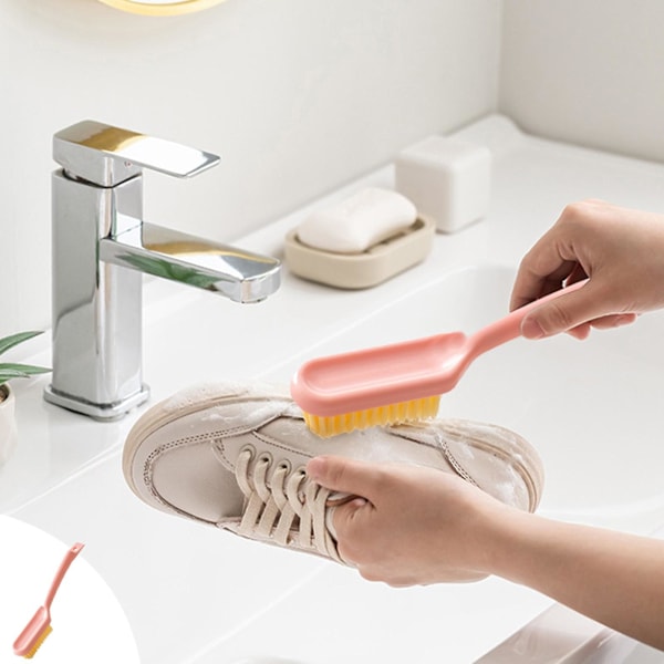 Shoe Brush, Soft-bristled, Long-handled, Thickened Cleaning Brush That Can Be Hung To Stains Without Damaging Shoes（Pink）