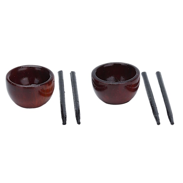 1:12 Dukkehus Skål og Spisesæt Miniature Redwood Retro Dukkehus Bestik til Dukkehus Køkken Spisestue