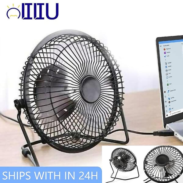Stærk vind USB lydløs ventilator skrivebords køler til bærbar computer notebook stationær pc kontor sommer køleventilatorer 4 blad roterbar USB mini ventilator