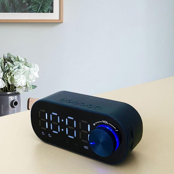 Väckarklocka, Bluetooth-högtalare, Bärbart rattkort, Nattlampa, Subwoofer, Datorljudsystem (Blå)