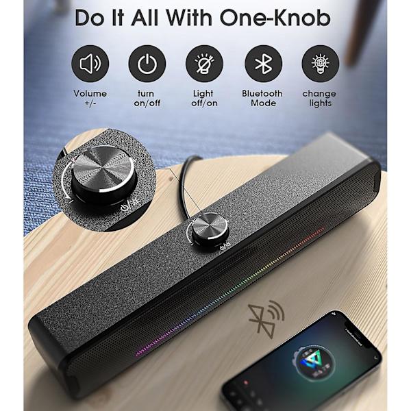 Rensning Intelligenta Färgade Ljus, Bluetooth-högtalare, Hemkort Subwoofer, Hög Volym Och Bluetooth-högtalare（Svart）