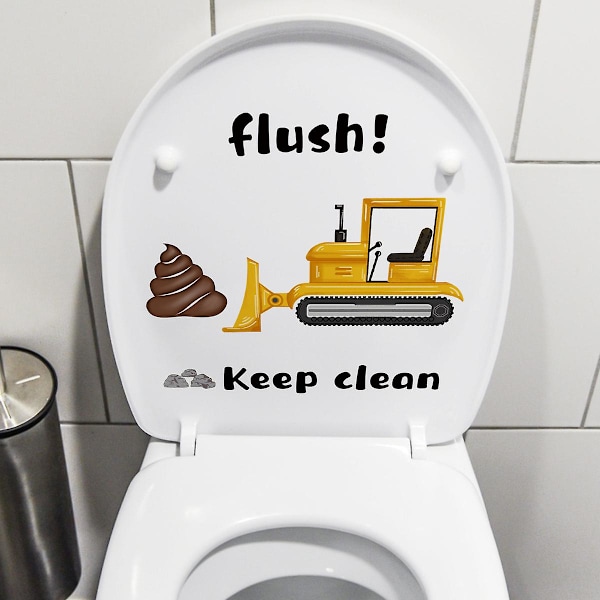 Dww-2stk Flush Slogan-klistermærker, sjove vægklistermærker til toilet, badeværelse, køkken, PVC