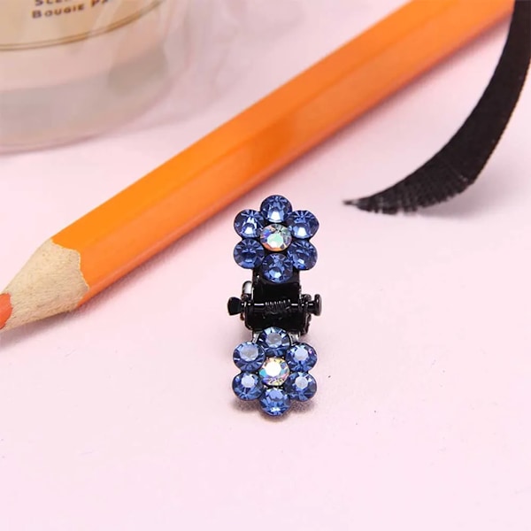 16 st Mini Claw Rhinestone Hårklämmor | Kvinnor Flickor Barn Hårklämmor | Glitter Tänder Klämmor för Bröllop Dansfest, Safir
