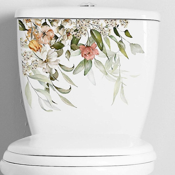 Dww-toiletklistermærke tropisk grønt blad badeværelse hjem indretning vægklistermærker selvklæbende toiletklistermærke