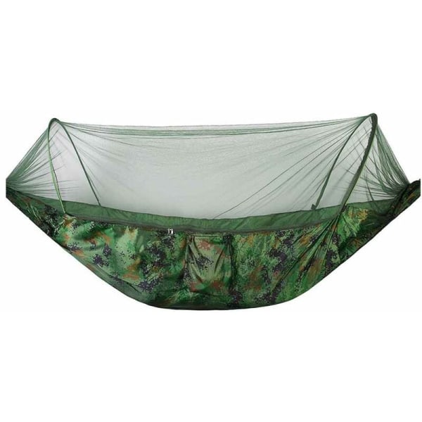 Campinghängmatta med myggnät, utomhusresegunga Sovhängmatta för vandrare - kamouflage