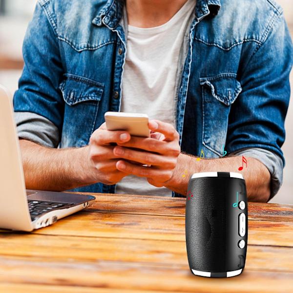 Rea utförsäljning Ny utsökt cylindrisk bärbar bas Bluetooth-högtalare Färgglada lampor Cool presentljud