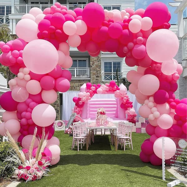 Pink Ballonbue Kit - 111 stk. Til Kvinder, Prinsesse, Bryllup Og Mere