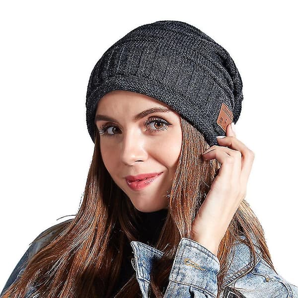 Langaton Bluetooth-neulehattu V5.0 Puhelu Stereo Musiikkihattu
